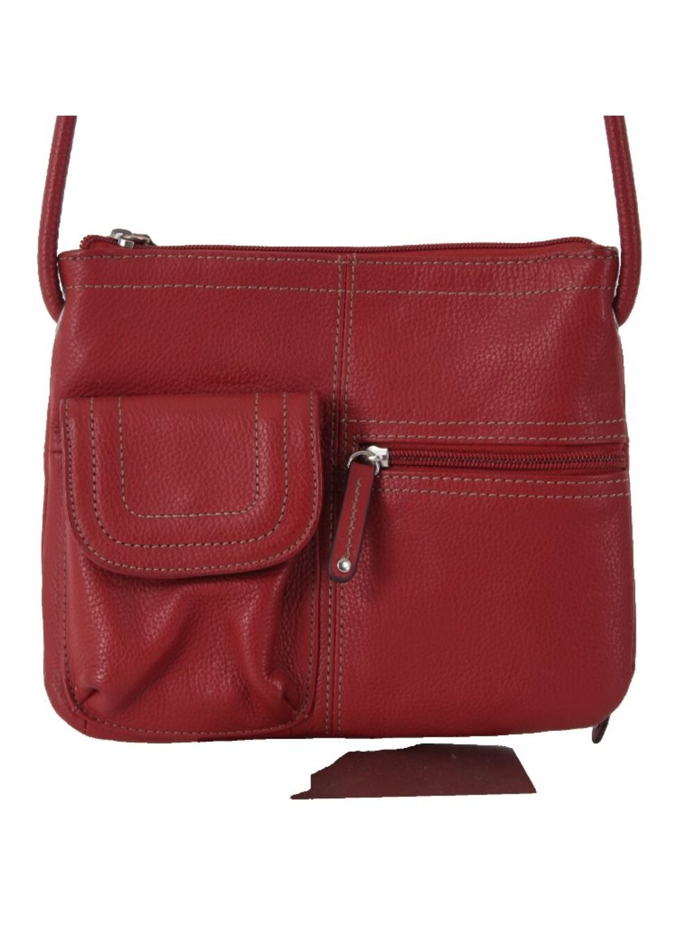Tignanello Purse 9 x 7 x 1 Red Inner Outer Pockets Genuine Leather Poly Xbody